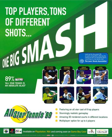 All Star Tennis '99 (September 1999) (UK)