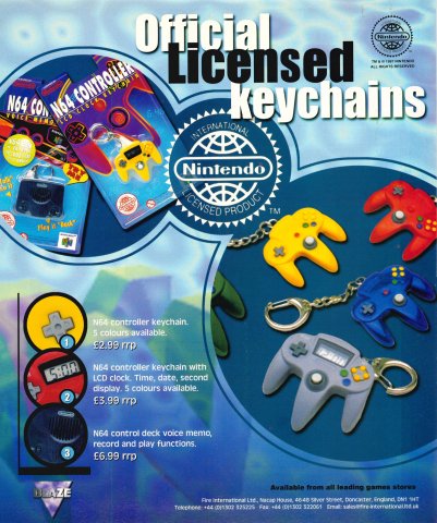 N64 Official Licensed Keychains (December 1998) (UK)