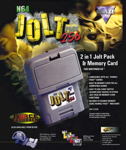 Blaze N64 Jolt Pack 256 (January 1998) (UK)