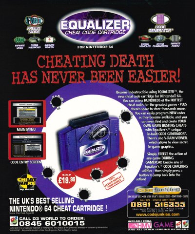 Equalizer Cheat Code Cartridge (January 2000) (UK)