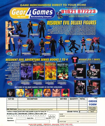 Resident Evil figurers, books, t-shirts (August 2000) (UK)