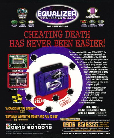 Equalizer Cheat Code Cartridge (March 2000) (UK)