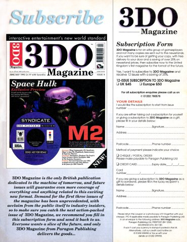 3DO Magazine subscription (June 1995) (UK)