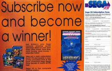 Sega XS subscription w/free Awesome Sega Mega Drive Secrets III book (December 1993) (UK)