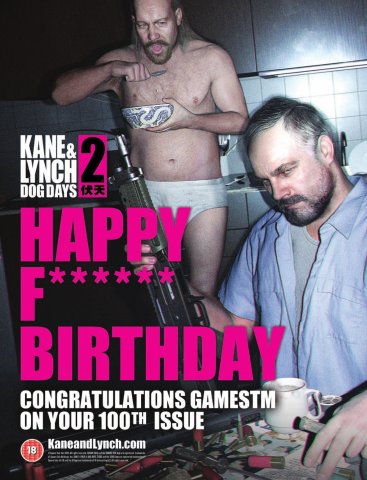 GamesTM 100th issue congratulations - Kane & Lynch 2 Dog Days (September 2010) (UK)