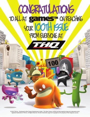 GamesTM 100th issue congratulations - THQ (De Blob) (September 2010) (UK)