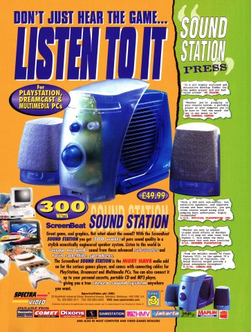 Logic 3 ScreenBeat Sound Station (April 2000) (UK)