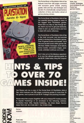 Pocket Book of Playstation Hits and Tips (April 1996) (UK)