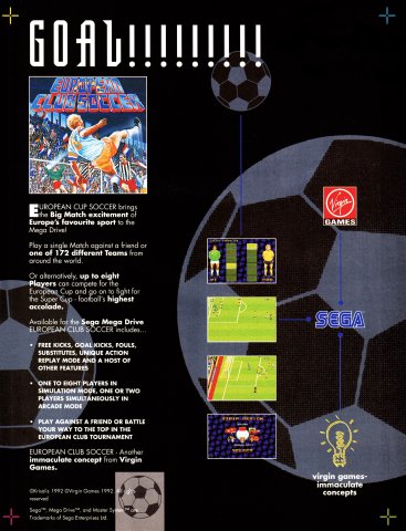 European Club Soccer (August 1992) (UK)