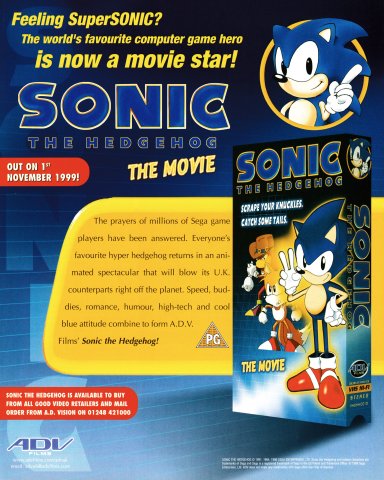 Sonic The Hedgehog: The Movie (November 1999) (UK)