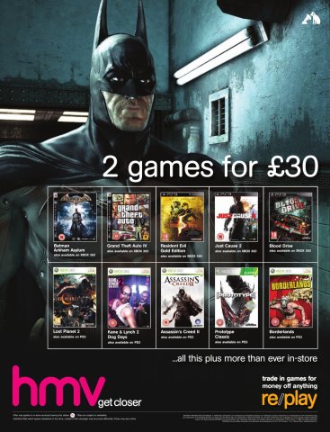 hmv 2 games for £30 (December 2010) (UK)