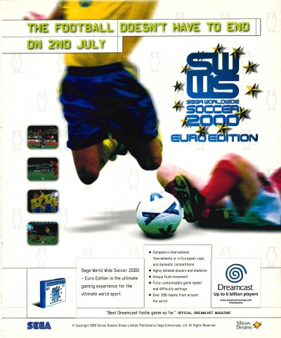 Sega Worldwide Soccer 2000 Euro Edition (July 2000) (UK)