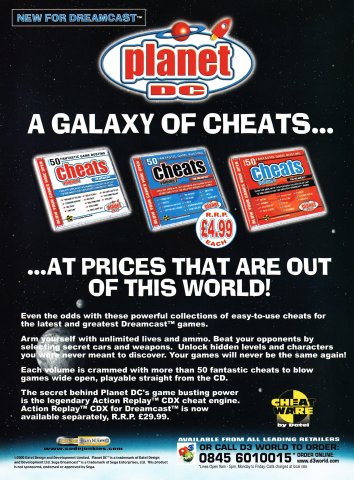 planet DC cheats for Dreamcast (July 2000) (UK)