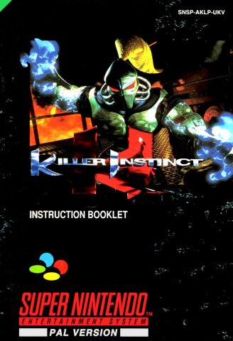 Killer Instinct manual (PAL) (UK)