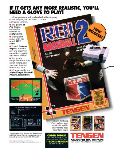 R.B.I. Baseball 2 (August 1990)