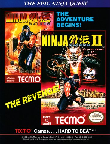 Ninja Gaiden, Ninja Gaiden II (August 1990)