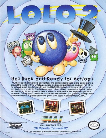 Adventures of Lolo 2 (May 1990)