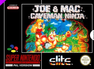 Joe & Mac Caveman Ninja box art (PAL) (UK)