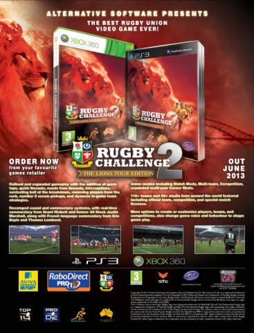 Rugby Challenge 2: The Lions Tour Edition (June 2013) (UK)