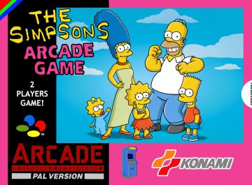 The Simpsons arcade game box art (PAL) (UK)