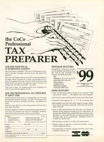 CoCo Professional Tax Preparer (February 1984)