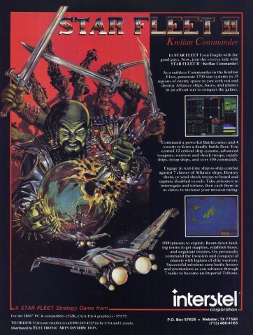 Star Fleet II: Krellan Commander (October 1989)