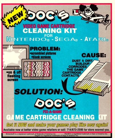 Doc's Video Game Cartridge Cleaning Kit (June 1989)