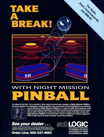 Night Mission Pinball (November 1983)